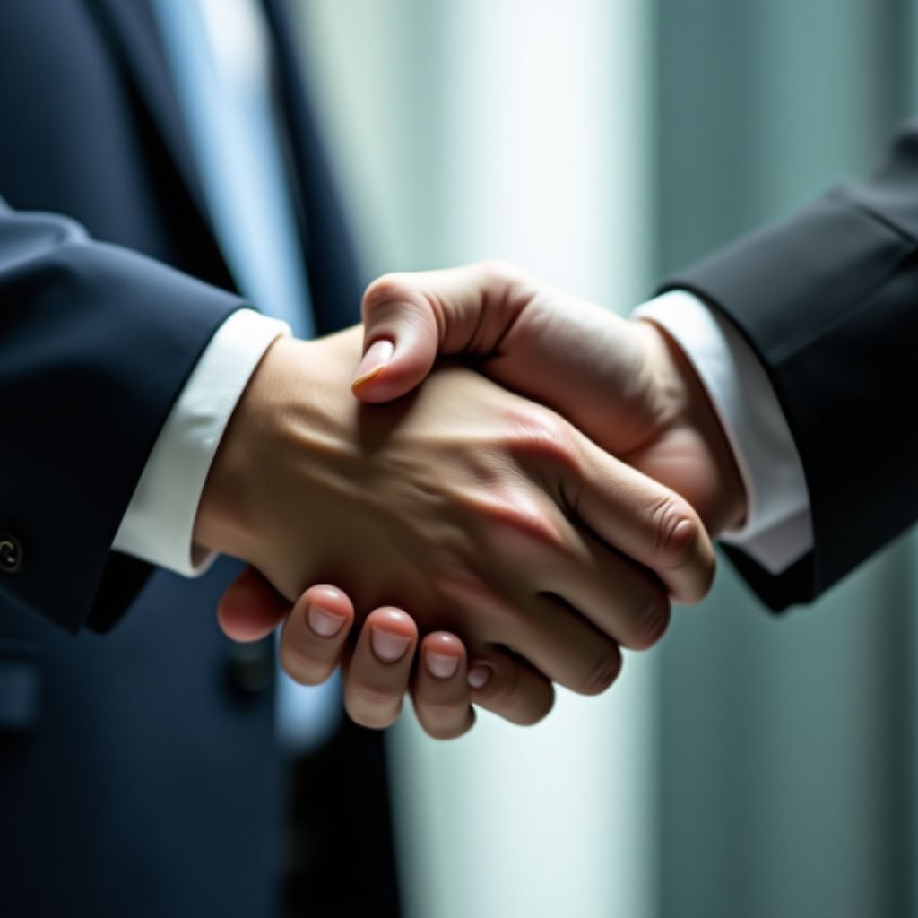 Handshake zwischen Berater und Klient