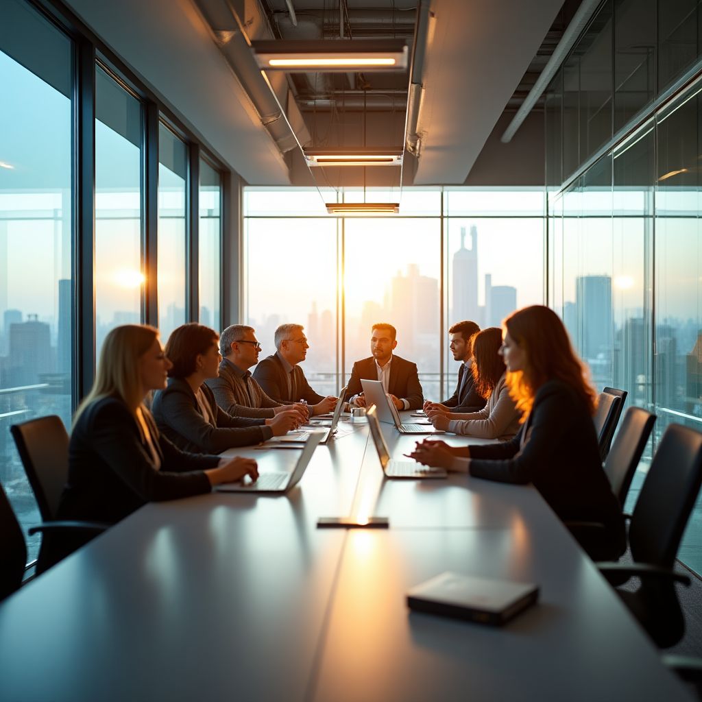 Ein modernes Büro mit kollaborierenden Teammitgliedern